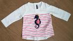 SERGENT MAJOR - T-shirt blanc hippocampe - T.6 mois/67 cm, Kinderen en Baby's, Babykleding | Maat 68, Gebruikt, Meisje, Ophalen of Verzenden