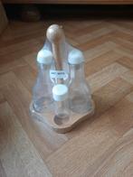 houten staander met peper, zout en olie potjes om te vullen, Ophalen of Verzenden, Nieuw