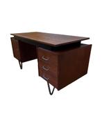 Vintage Mid Century Teak houten bureau Tijsseling Nijkerk, Maison & Meubles, Bureaux, Enlèvement, Utilisé, Bureau