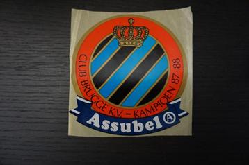 vintage voetbal sticker club brugge assubel kampioen 1987-88
