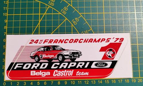 Sticker 24H Francorchamps Belga Ford Capri 79 GERESERVEERD!, Verzamelen, Stickers, Ophalen of Verzenden