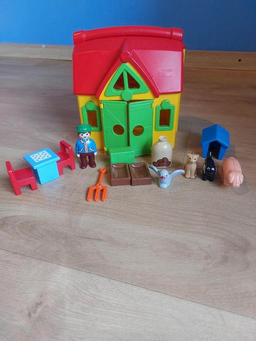 Playmobil 123 verplaatsbare boerderij COMPLEET, Kinderen en Baby's, Speelgoed | Playmobil, Zo goed als nieuw, Ophalen