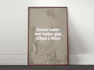 Dunne houten kader 125x84 met helder glas