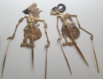2 wayang kulit schaduwpoppen, Ophalen, Zo goed als nieuw