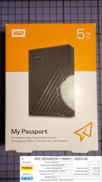 Disque Dur Externe WD My Passport 5TB + Housse Neuve Scellée, Informatique & Logiciels, Disques durs, Western Digital, HDD, Externe