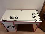 Bureau + bureaustoel - IKEA - wit & roze, Ophalen, Gebruikt