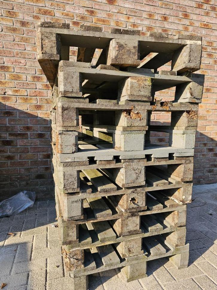 Pallets, Doe-het-zelf en Bouw, Hout en Planken, Gebruikt, Pallet, Overige houtsoorten, Minder dan 200 cm, Geïmpregneerd, Ophalen