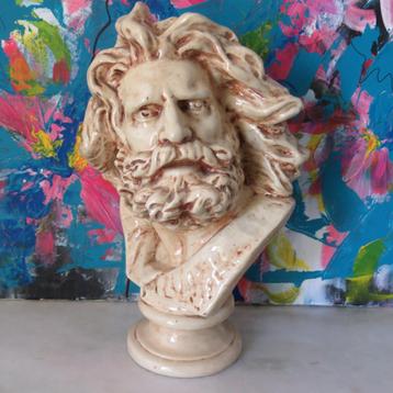 Tête d'un buste gaulois émaillée vintage de François Rude, b, Enlèvement ou Envoi