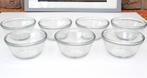 7 Vintage Custard cups L' Ovenware USA 177ml, Gebruikt, Verzenden, Glas, Effen