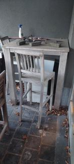 Teak bartafel en 2 krukken, Huis en Inrichting, Ophalen, Gebruikt