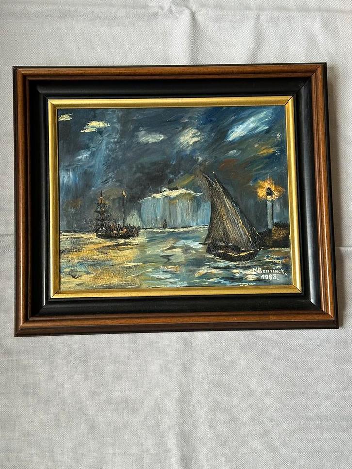 Bootjes op het water, Antiek en Kunst, Kunst | Schilderijen | Klassiek, Ophalen