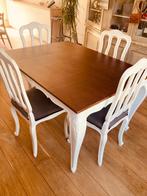 6 Chaises et table, Maison & Meubles, Enlèvement, Utilisé, Bois, Cinq, Six Chaises ou plus