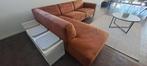 Bruine suede bank 2m70 x 2m, Ophalen, Gebruikt