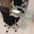 Modern glazen bureau / computerbureau – stevig & stijlvol, Huis en Inrichting, Bureaus, Ophalen, Zo goed als nieuw, Bureau
