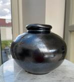 Handgemaakte vaas, grijs blinkend, H15, Antiek en Kunst, Antiek | Keramiek en Aardewerk, Ophalen
