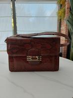 Handtas,echt Cobra slangenleer. Jaren 6o,schouderriem, Handtassen en Accessoires, Portemonnees, Ophalen, Zo goed als nieuw, Bruin