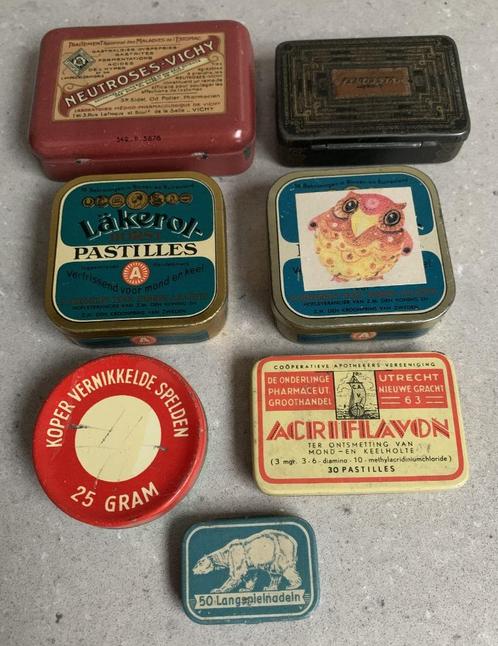 Vintage 7 klein blikken doosjes, Antiek en Kunst, Curiosa en Brocante, Ophalen of Verzenden