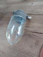 Oude stal lamp met extra glas, Maison & Meubles, Lampes | Autre, Enlèvement ou Envoi