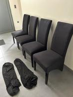 stoelen voor eetkamer + 2 gratis beschermhoezen, Huis en Inrichting, Stoelen, Ophalen, Hout, Gebruikt, Zwart