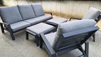 Aluminium loungeset in antraciet grijs, Ophalen, 5 zitplaatsen, Gebruikt, Bank