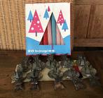 Vintage 10 kaarsenhouders en 20 kaarsjes, Ophalen of Verzenden, Zo goed als nieuw