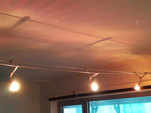 Railverlichting met spots, Huis en Inrichting, Lampen | Spots, Gebruikt, Plafondspot of Wandspot, Kunststof, Led, Ophalen of Verzenden