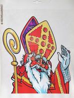 Sinterklaas raamsticker XL-formaat - 42x30cm, rood/geel, Verzenden
