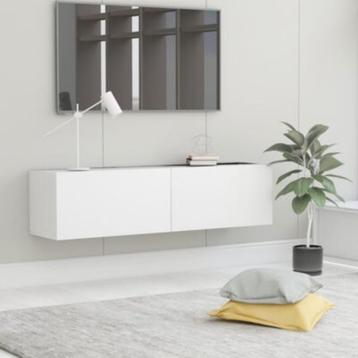 Tv-meubel 120x30x30 cm bewerkt hout wit beschikbaar voor biedingen