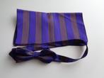 Noeud Papillon + Pochette Violet imprimé. Vintage., Vêtements | Hommes, Cravates, Porté, Enlèvement ou Envoi, Violet