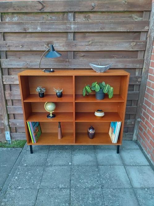 Pierre Guariche vintage boekenkast, Huis en Inrichting, Kasten | Boekenkasten, Zo goed als nieuw, Teakhout, Ophalen