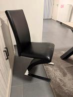 Eetkamerstoelen, Huis en Inrichting, Stoelen, Ophalen, Modern z-vorm, Zwart, Leer