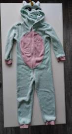 Onesie Unicorn, lichtgroen met roze buik,maat 122/128., Kinderen en Baby's, Kinderkleding | Maat 122, Jongen of Meisje, Gebruikt