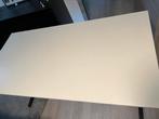 Witte bureau met zwarte poten 160x80, Huis en Inrichting, Bureaus, Ophalen, In hoogte verstelbaar, Zo goed als nieuw, Bureau