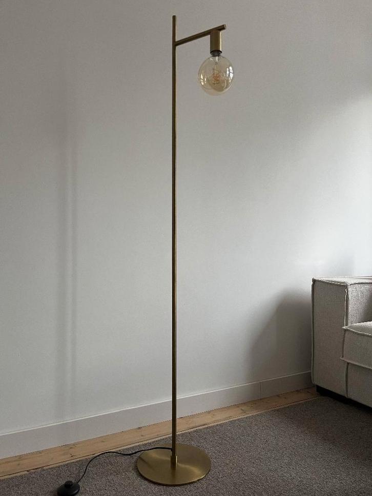 Messing Staanlamp, Huis en Inrichting, Lampen | Vloerlampen, Gebruikt, 100 tot 150 cm, Ophalen