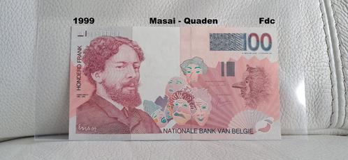 100 frank Ensor - Masai - Quaden in Fdc, Postzegels en Munten, Bankbiljetten | België, Los biljet, Verzenden