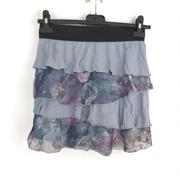 Mini rok met laagjes van kant blauw L/XL beschikbaar voor biedingen