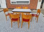 Mooie vintage keukentafel +6 stoelen, Ophalen