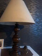 lampe de tapie, pied en bois tourné années 50, Comme neuf, Bois