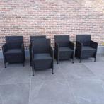 8 zwarte tuinstoelen van het merk Crown in goede staat, Tuin en Terras, Ophalen, Gebruikt, Kunststof