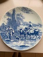 Delfts groot celadon porseleinen bord, Ophalen of Verzenden