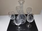 Wijnglazen met caraf, gegrafeerd, Antiek en Kunst, Antiek | Glaswerk en Kristal, Ophalen of Verzenden
