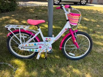 Kinderfiets maat 20 - Roze/wit - Amper gebruikt beschikbaar voor biedingen