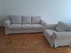 Canapé 3 places + fauteuil, EKTORP, beige, Gebruikt, Stof, Ophalen