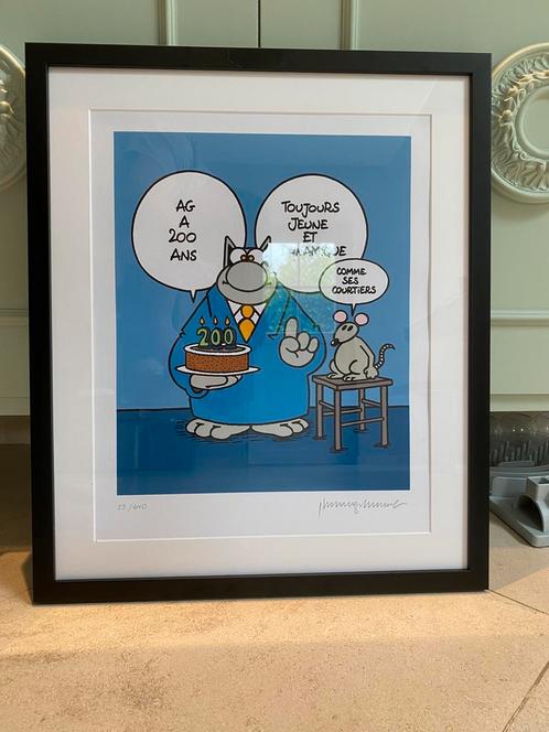 Affiché signée « Le Chat » par Philippe Geluck, Antiek en Kunst, Kunst | Litho's en Zeefdrukken, Ophalen