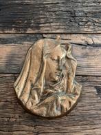 Bronzen religieuze plaat Maria - Jezus Christus, Antiek en Kunst, Ophalen of Verzenden, Brons