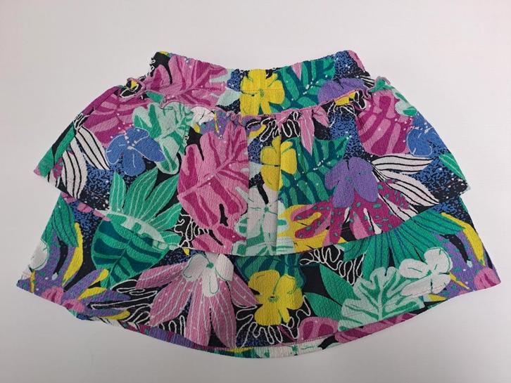 Mt 116-122 Veelkleurige rok met 2 lagen en golvende textuur, Kinderen en Baby's, Kinderkleding | Maat 116, Zo goed als nieuw, Meisje