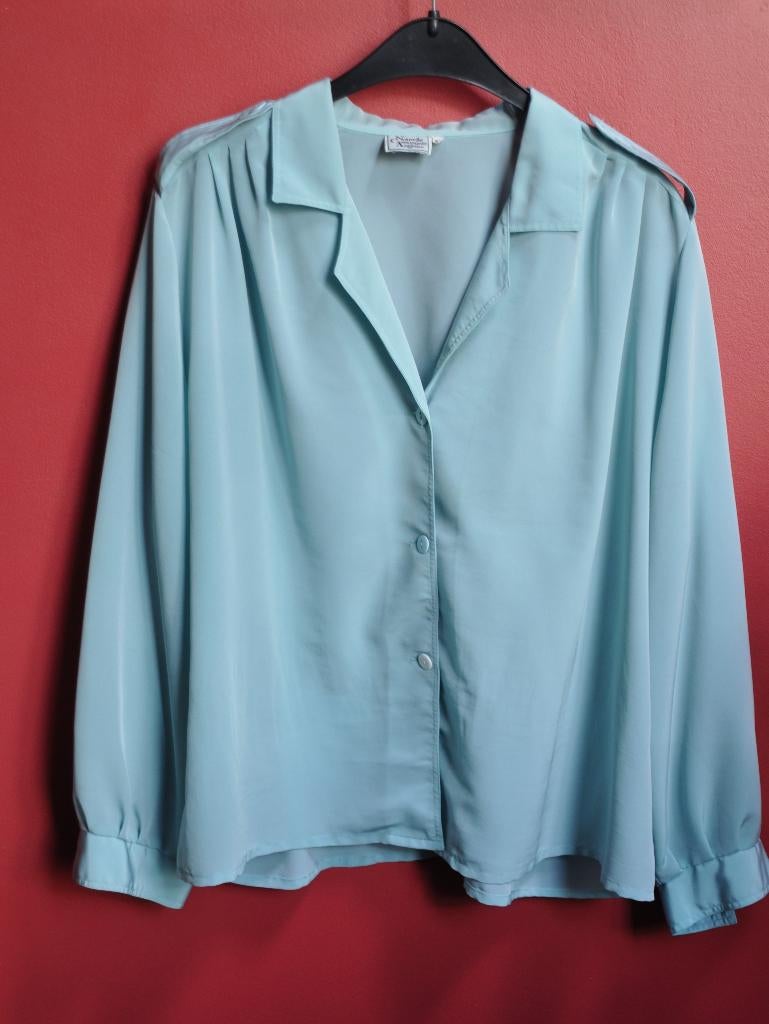 M174. Chemisier manches longues bleu clair  – Taille 50, Taille 46/48 (XL) ou plus grande, Enlèvement ou Envoi, Porté, Bleu