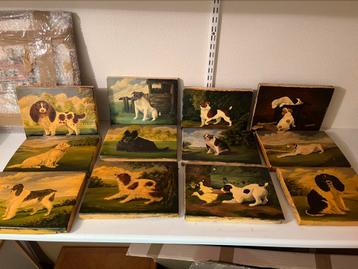 12 petits tableaux sur bois beschikbaar voor biedingen