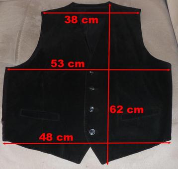 Gilet homme en cuir noir taille M 48-50 beschikbaar voor biedingen