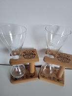 oude glazen pauwel kwak glas koetsiersglas met houten houder, Ophalen of Verzenden, Bierglas